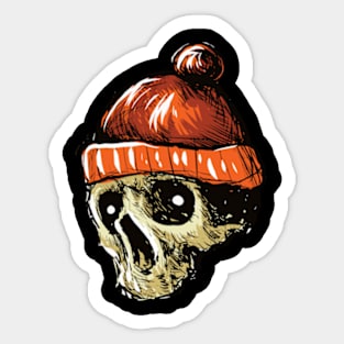 skull beanie Sticker